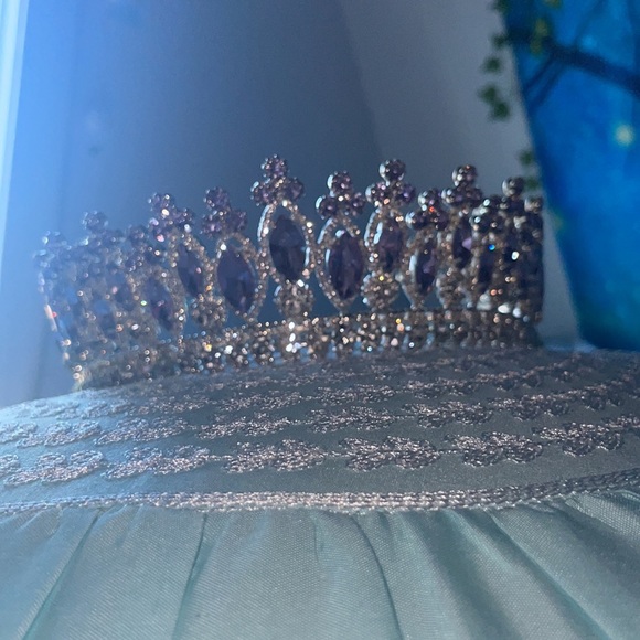 Elegant off the shoulder neckline navy blue quincè dress.🩵💙🩵💙 - Picture 3 of 6